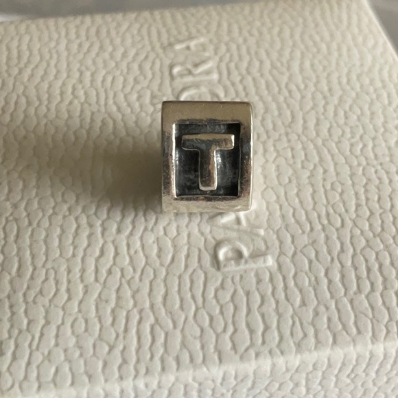 Pandora Silver Letter T Charm - Picture 2 of 5